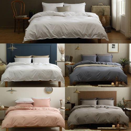 코튼렛 호텔침구 광폭 순면 60수 이불커버 세트 SS Q SK 63,800원
