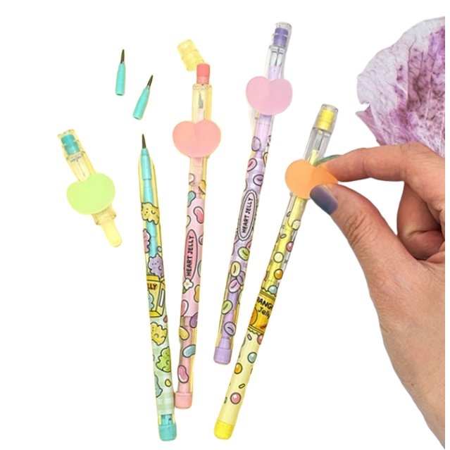 [오소사소] 젤리 장식 B심 카트리지 연필 4자루 9,800원