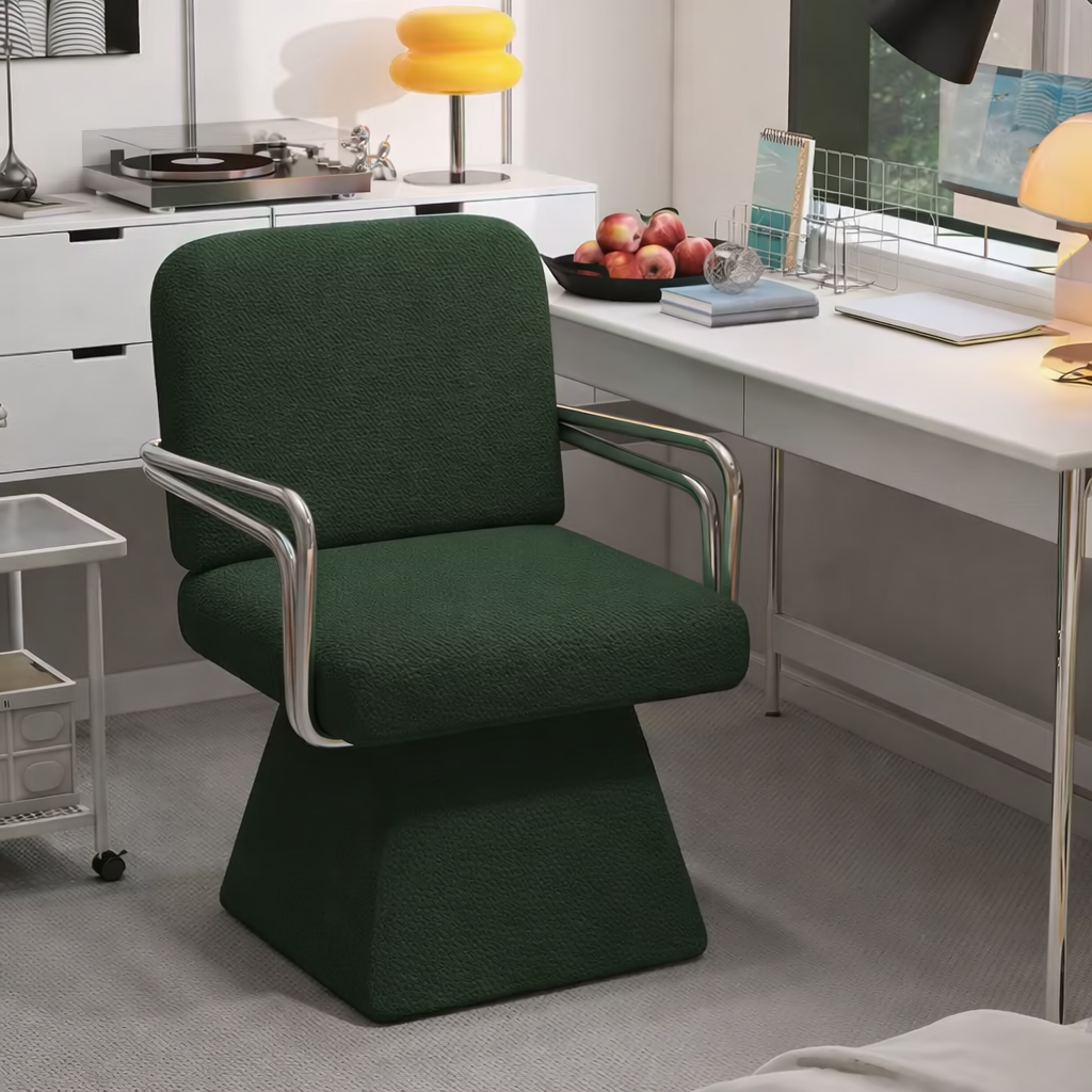 [지헨느] 미드센추리 모던 360도 회전 암체어 1인용 소파 패브릭, 1개, 딥그린 169,000원