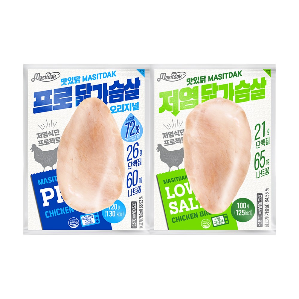 [랭킹닭컴] 맛있닭 저염&프로 닭가슴살 혼합구성, 120g, 1개 75,000원