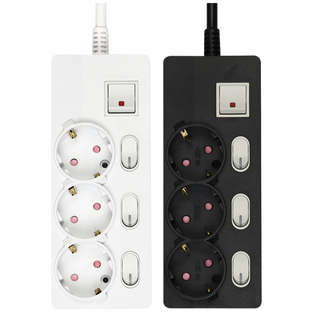 아이정 국산 멀티탭 추천 개별 과부하 3구 안전한멀티탭, 개별 3구 잉크 블랙, 1개, 5m 21,300원