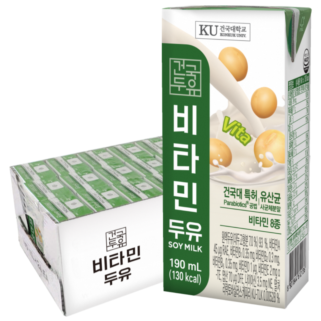 [건국우유] 비타민 두유 190ml, 190ml, 24개 10,900원