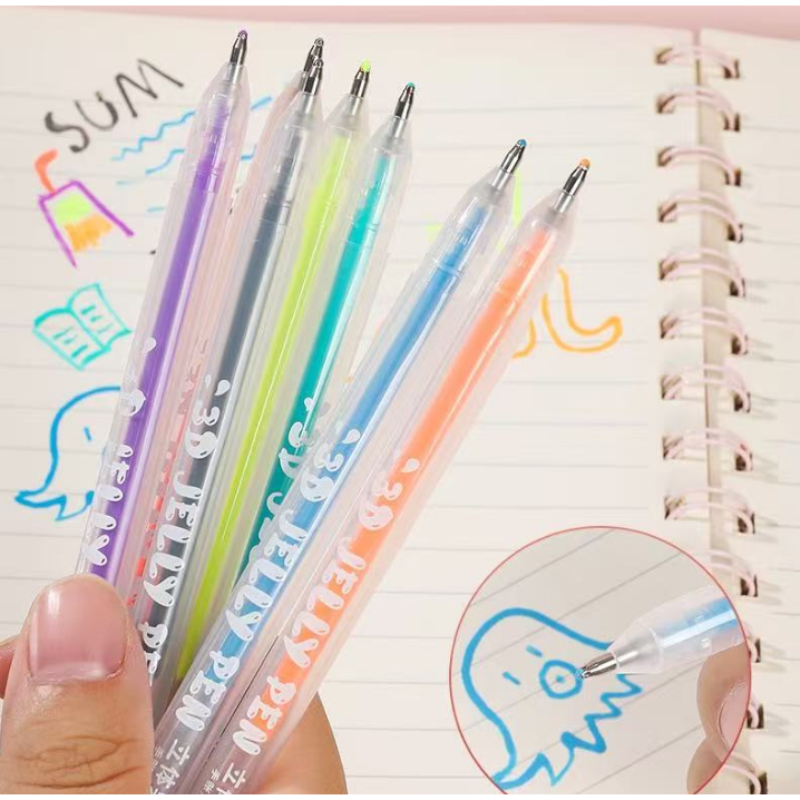 라코 3D 입체 젤리펜 컬러펜 다이어리 꾸미기 미술펜, 1세트, 12색 13,900원