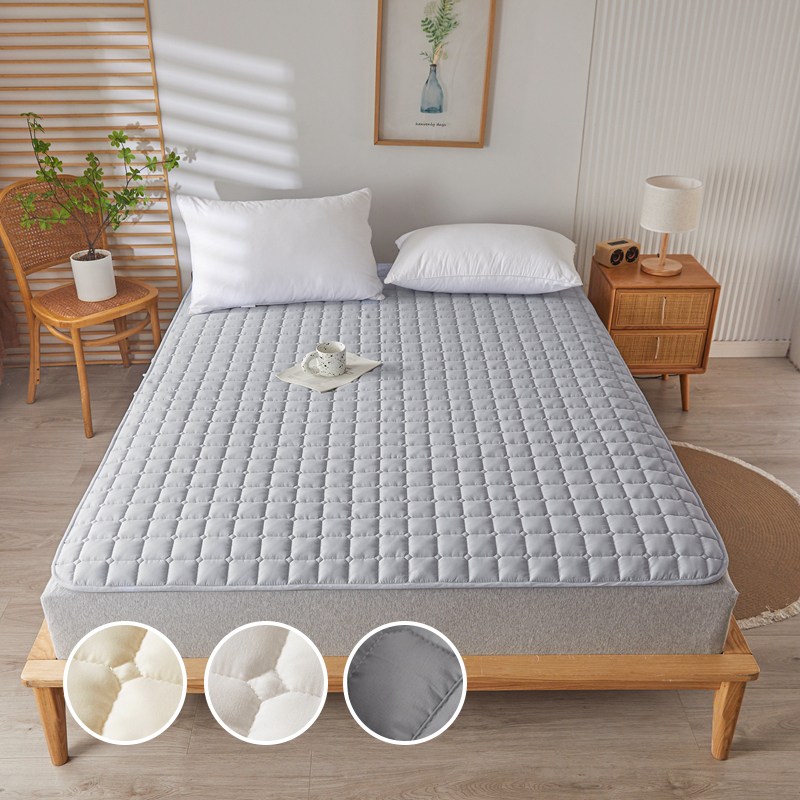 Frokom 사계절 누빔 패밀리 침대 매트리스 패드 고무밴드 (S/SS/Q/K), 라이트옐로우, 현재가 17,900원