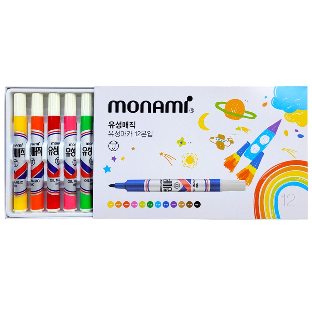 (모나미) 유성매직 12색 세트, 12색, 1세트 9,600원