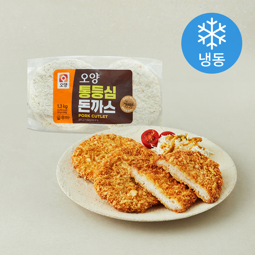 [로켓프레시] 사조오양 통등심 돈까스 (냉동), 1.3kg, 1개 19,500원