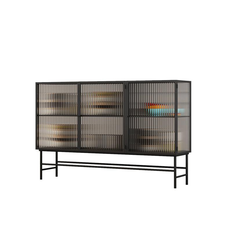 깊은주방수납장 유리그릇장 커피머신다이 정수기거치대, 블랙 트리플 도어 140 x 34x90 1,000,200원