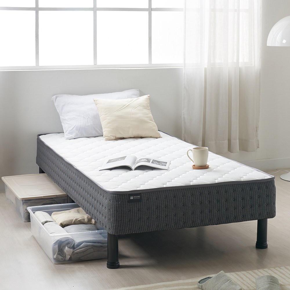 미성침대 올인원 프레임 일체형 다릿발 침대 매트리스 싱글 슈퍼싱글 퀸, 다크그레이, 23cm 169,000원