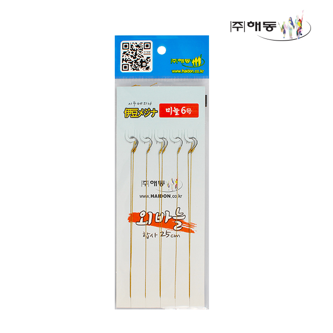 해동 민물낚시 붕어묶음 긴목줄 외바늘 이두메지나 합사 미늘 1,800원