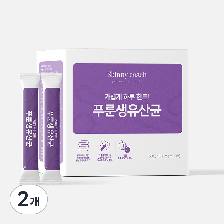 푸룬생유산균 2500억CFU 프로바이오+포스트바이오+프리바이오 3종바이오틱스 30포 20,180원