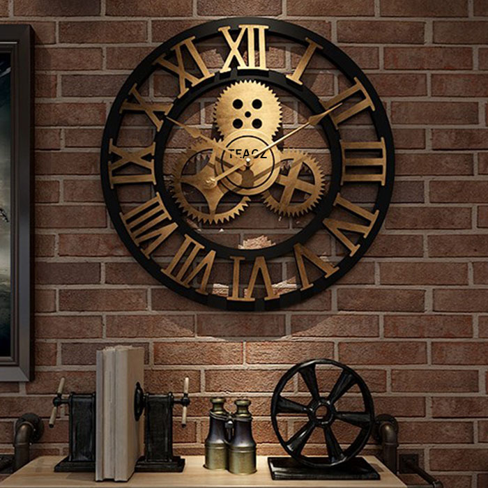 티온스 무소음 인테리어 벽시계 기어형 U68 40cm, 엔틱 37,930원