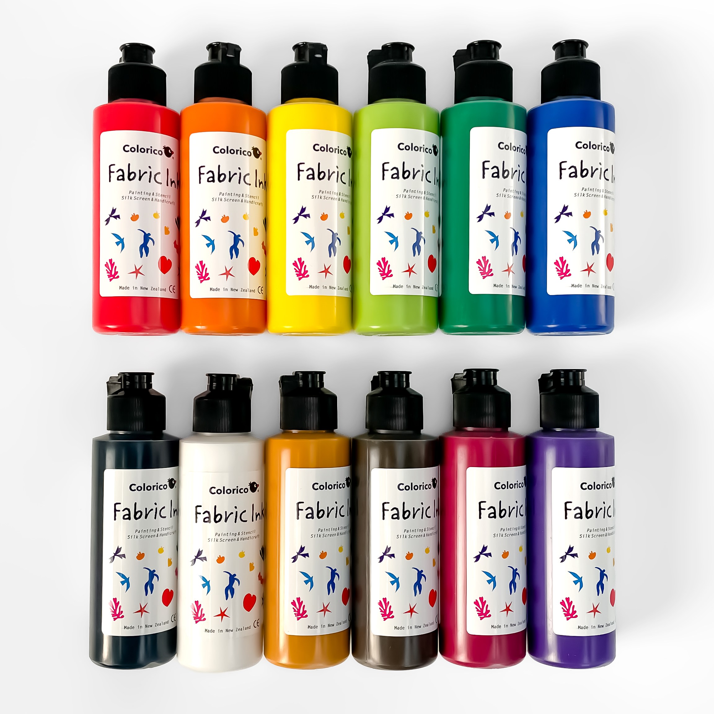 칼라리코 패브릭 염색물감 120ml 베이직 12색 세트, 현재가 76,000원