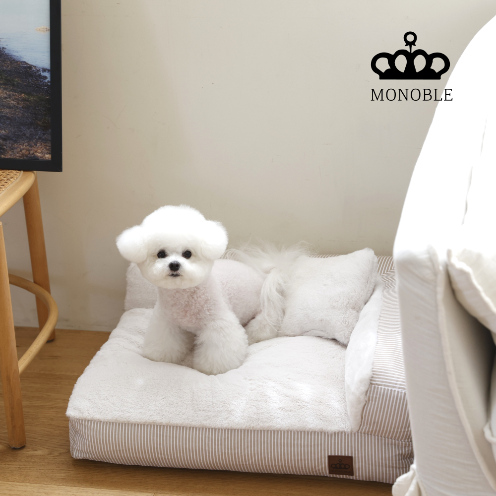모노블 고퀄리티 프리미엄 퍼스트클래스 강아지 베딩 방석 하우스 (미니쿠션증정), 밀크베이지, 1개 79,000원
