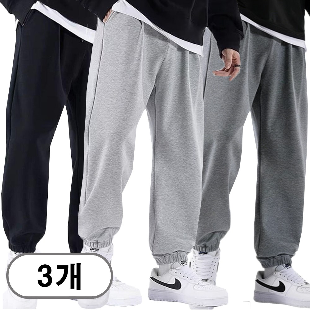 차쿠 1+1+1(3세트) 4계절 남녀공용 와이드 트레이닝 바지 조거팬츠 겨울 기모 일자 츄리닝 슬랙스팬츠 작업바지 빅사이즈 22,800원