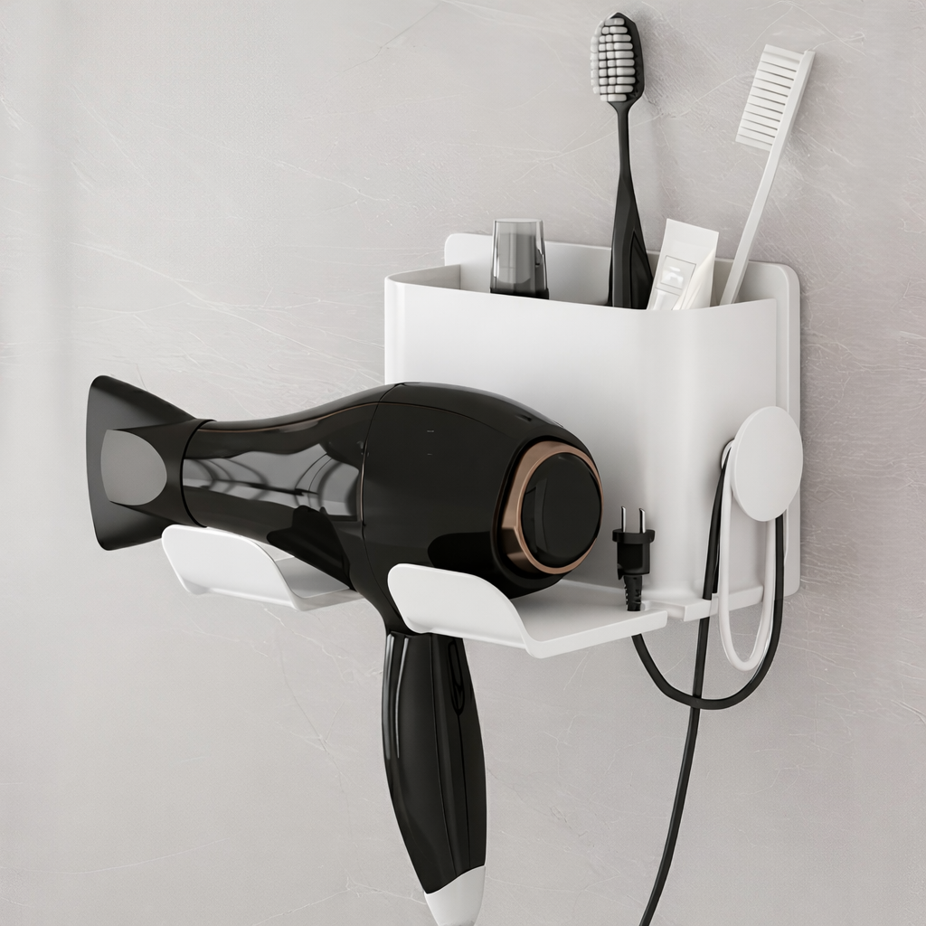 코지드 무타공 깊은 수납형 강력부착 헤어 드라이기 거치대 11,900원