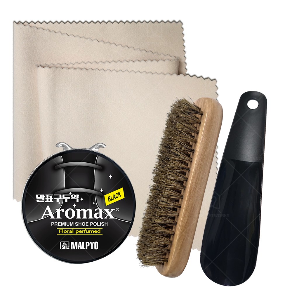말표 캔 가정용 구두약 검정 40g + 구두솔 + 구두천 + 미니 구두주걱 세트 10,450원