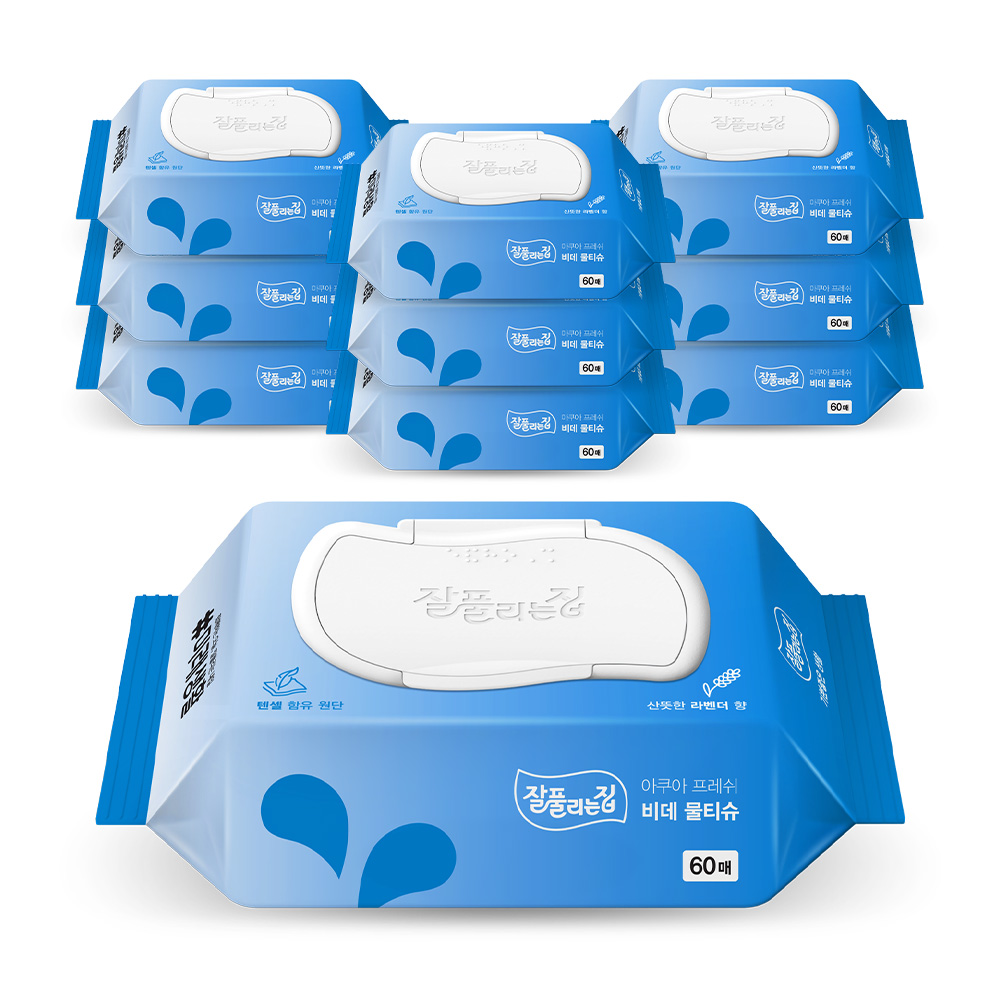 잘풀리는집 아쿠아 프레쉬 비데물티슈 캡형 60매 10팩 19,760원