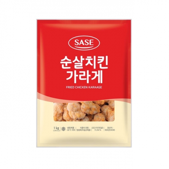 푸드올마켓_ 사세 크리스피 치킨가라아게 1kg /냉동 한박스 (1kg x 10ea)-아이스박스무료 4,192,500원