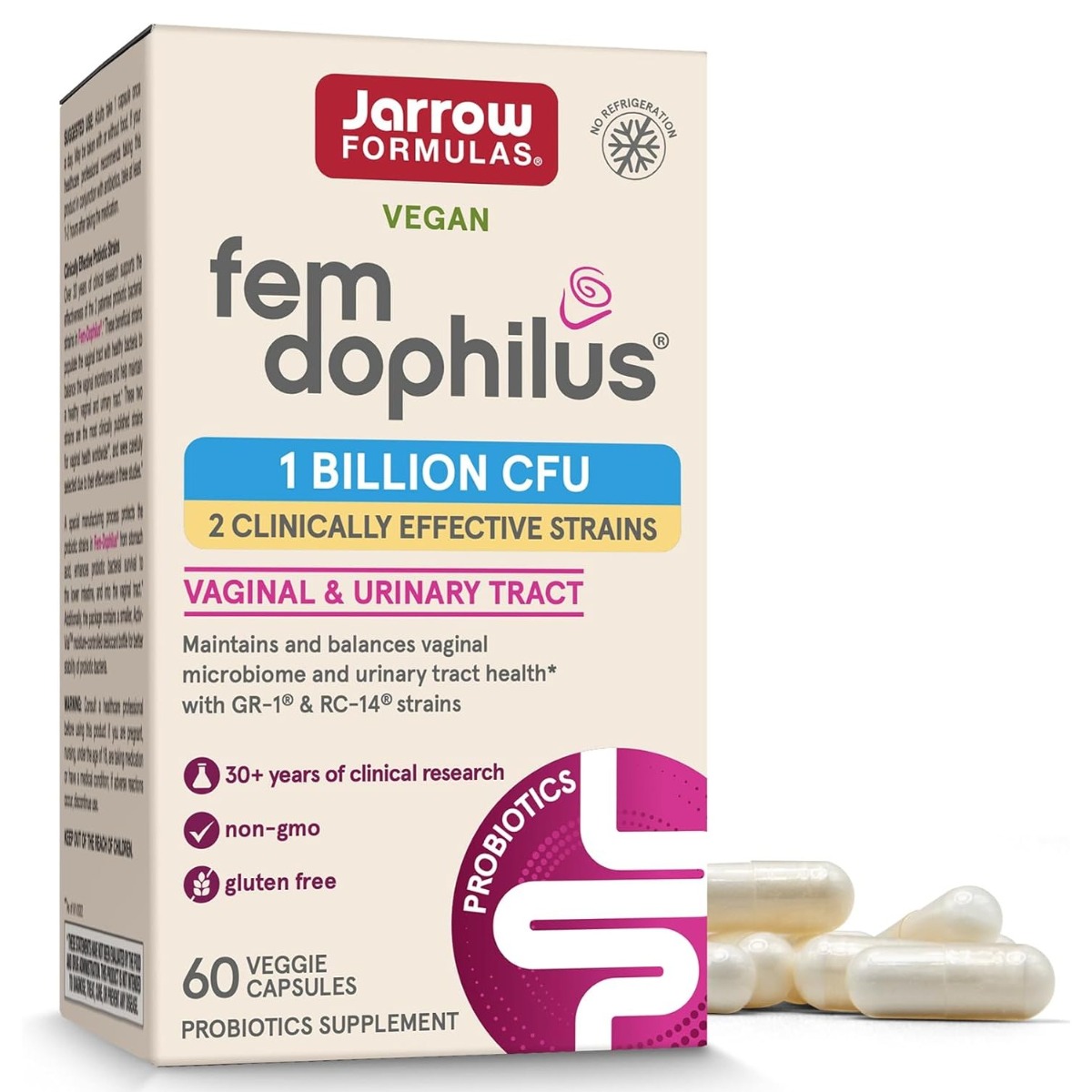 재로우 우먼 펨-도필러스 유산균 10억 베지테리안 캡슐, 60정, 1개 42,220원