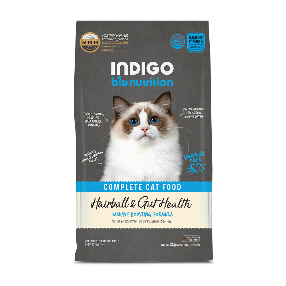 INDIGO 고양이 바이오뉴트리션 면역앤 기능성 사료, 헤어볼, 2kg, 1개 27,000원
