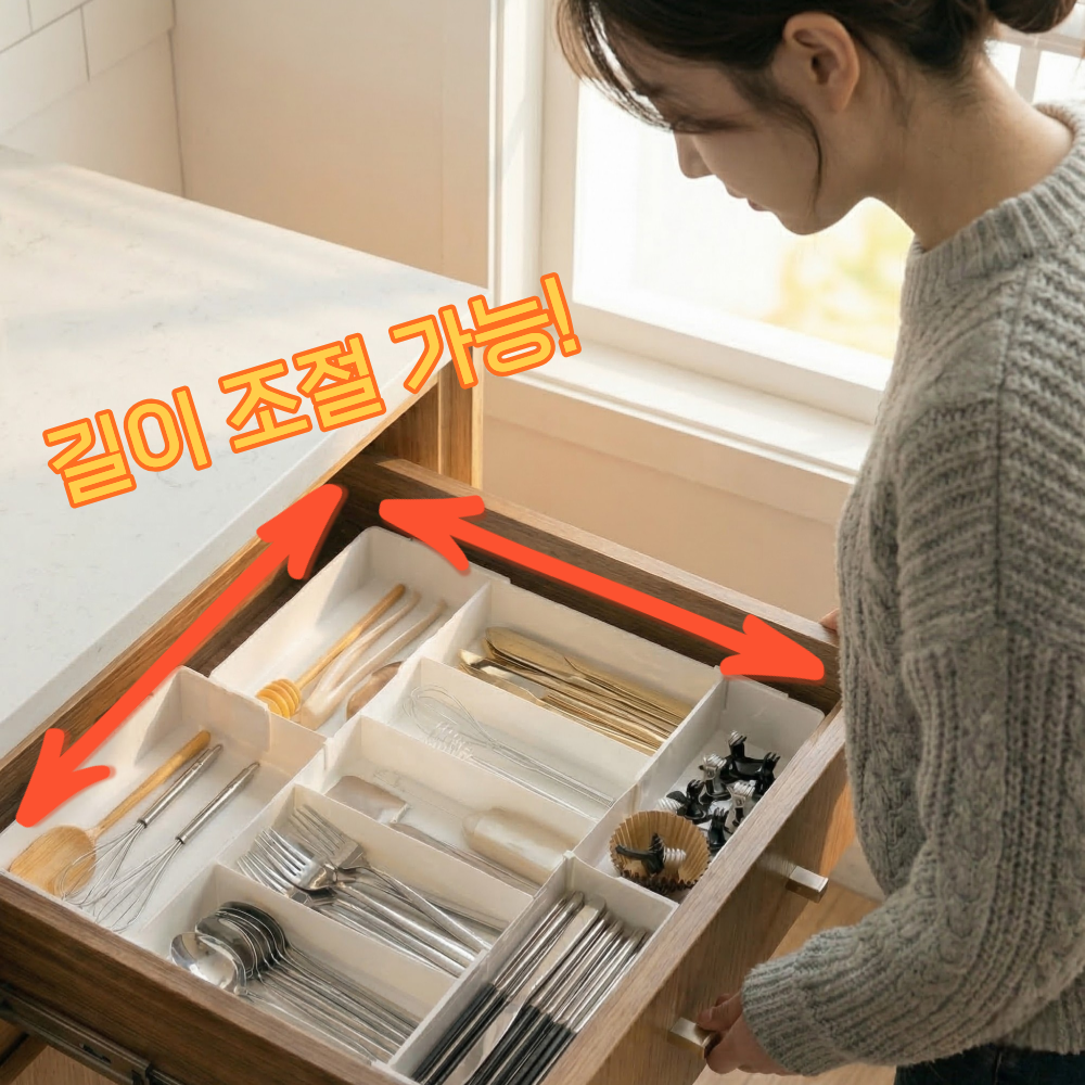 브리즈하우스 수저 정리함 수저 정리 트레이 길이조절 수저정리함 12,400원