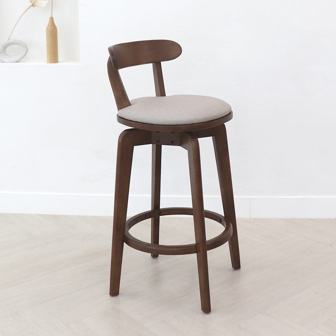 파스텔우드 비시투회전바 아일랜드식탁 원목 회전 홈바의자, 브라운 96,000원