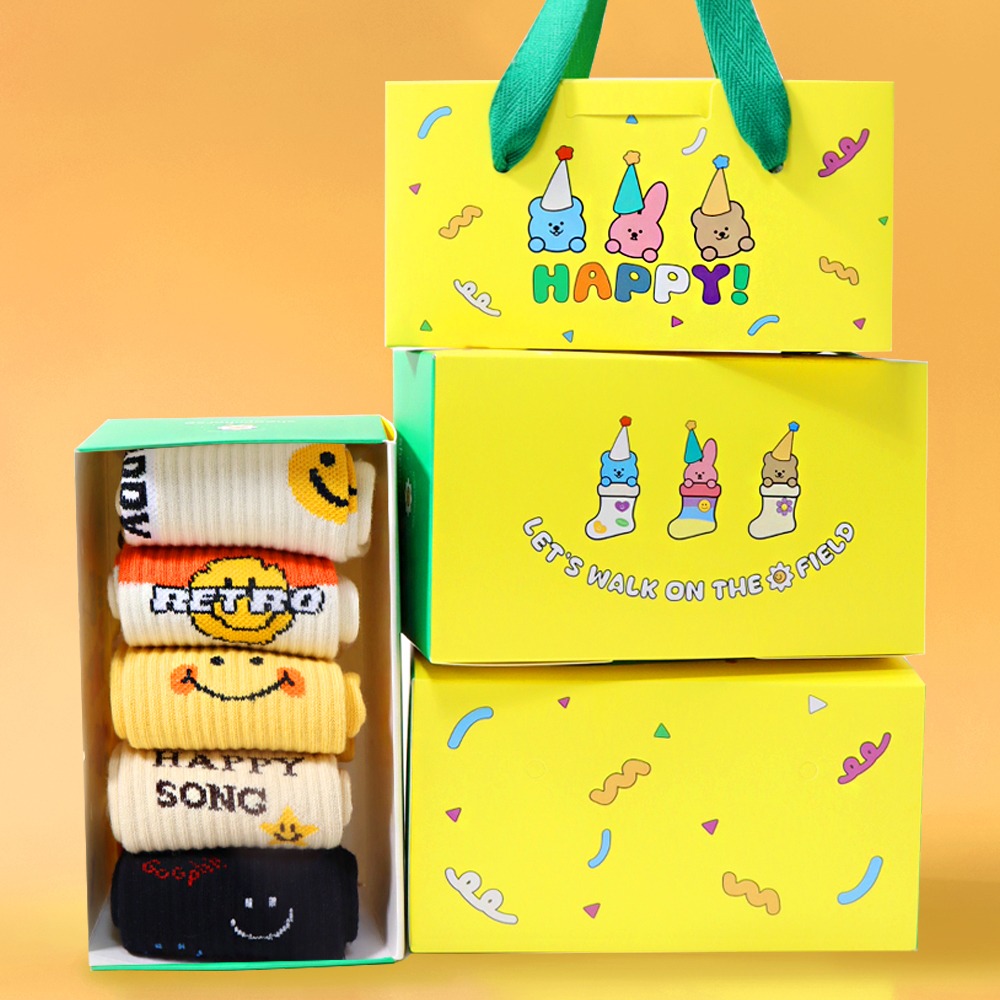 [양앤말]아동양말 선물세트 유아 초등학생 주니어 해피랜드 5종 양말세트 단체 어린이날 16,000원