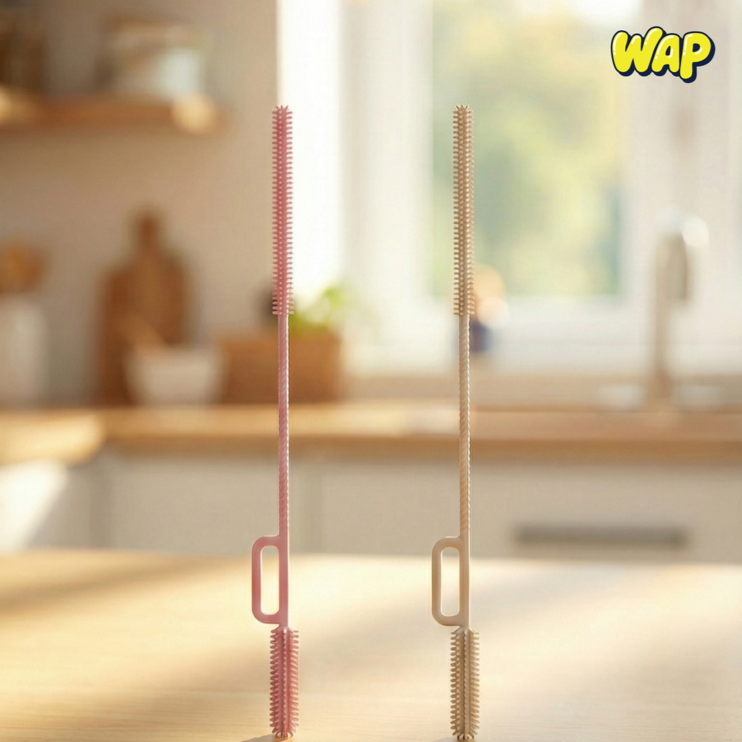 WAP 1+1 30cm 빨대 세척솔 젖병 실리콘 손상없는 부드러운 롱 다용도 7,900원