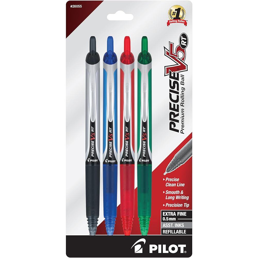 Pilot Precise V5 RT 리트랙터블 롤링 볼펜, 여분의 심, 2팩, 블랙 잉크 (26050) 236731 27,100원