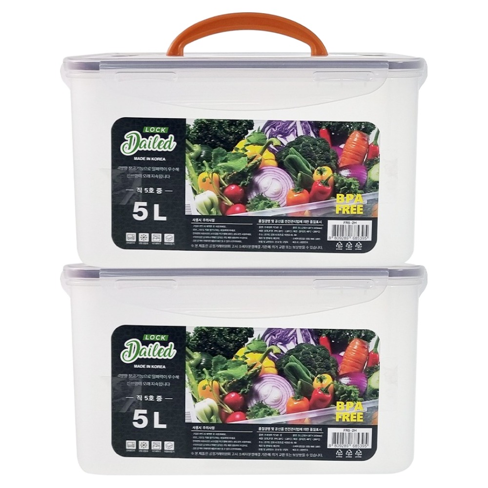데일드 투명한 김치통, 5L, 2개 12,600원