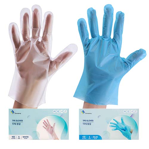 손마중 TPE 위생장갑 다용도장갑 일회용장갑 100매 (블루, 화이트) 3개, 3개 9,000원