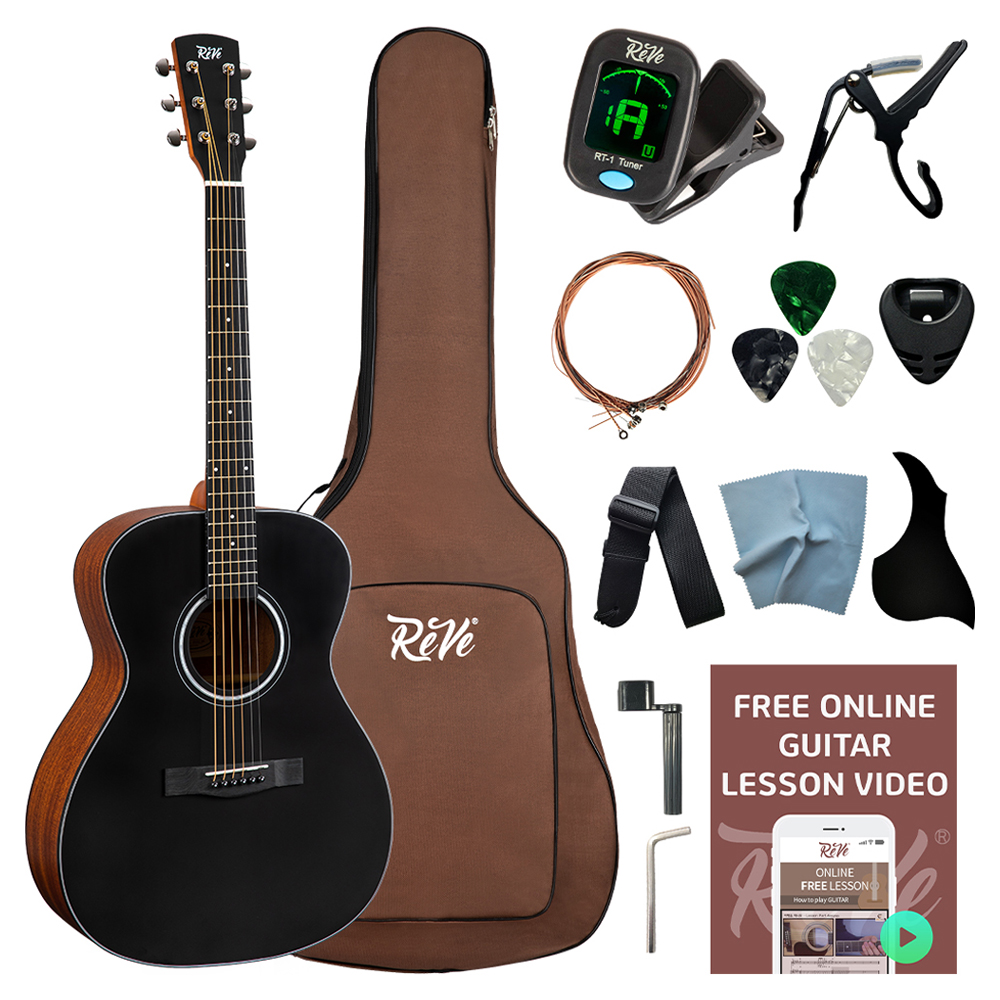 레브악기 입문용 OM바디 어쿠스틱 통기타, 블랙, 1개, RG52 159,000원