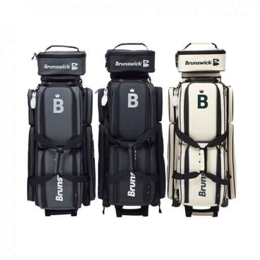 (증정3) 브런스윅 매트 3볼백 롤러백 볼링가방 차콜그레이 악세사리 파우치 신발케이스 키링 포함, Matte Crem-Ivory/Geen 199,000원