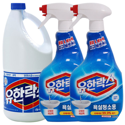 유한락스 [레귤러 2L+욕실세정제 600+600ml] 12,780원