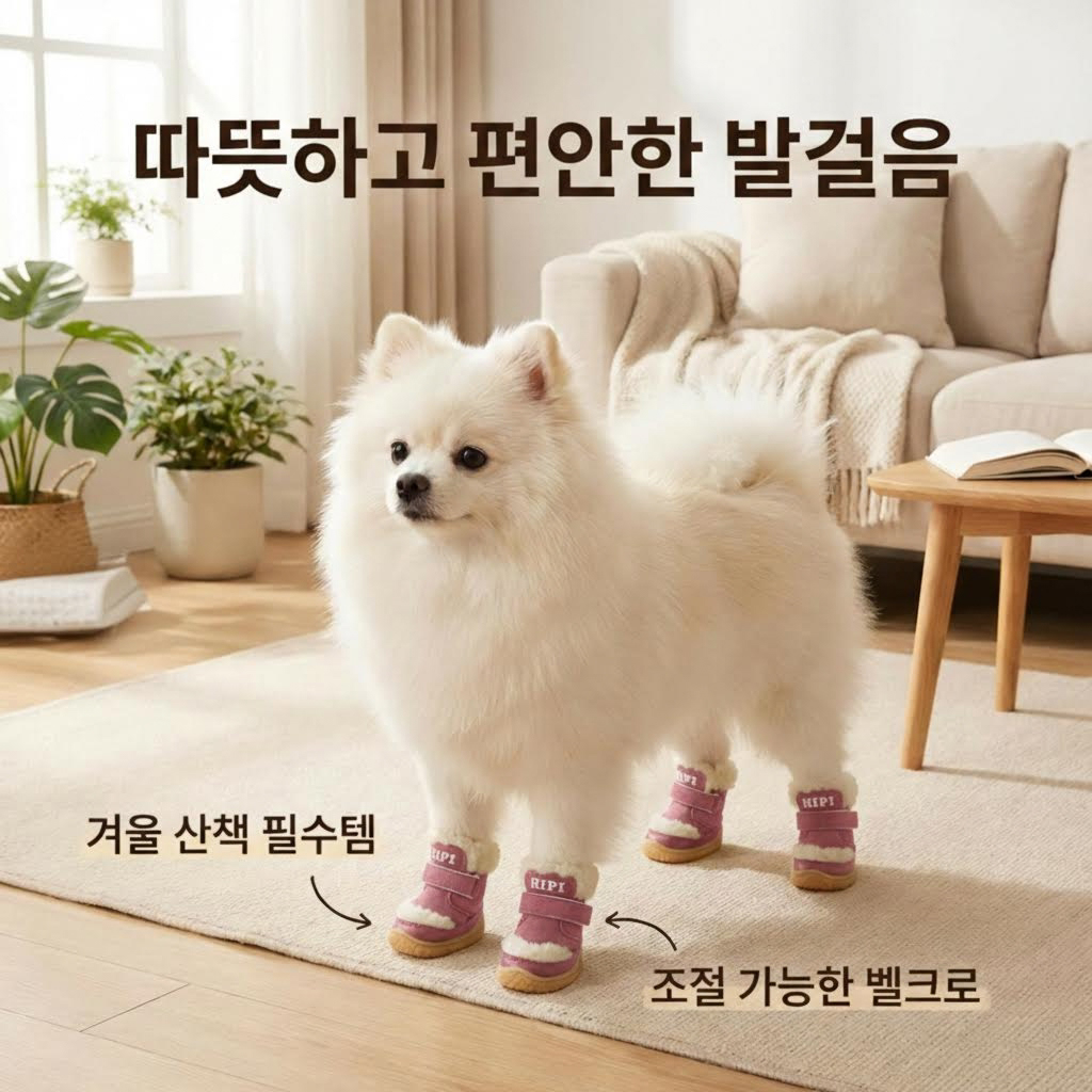 가을겨울 양털 강아지 신발 겨울 외출용 방한 면화 신발 소형견 강아지 발싸개 보온 미끄럼방지 슈즈 20,240원