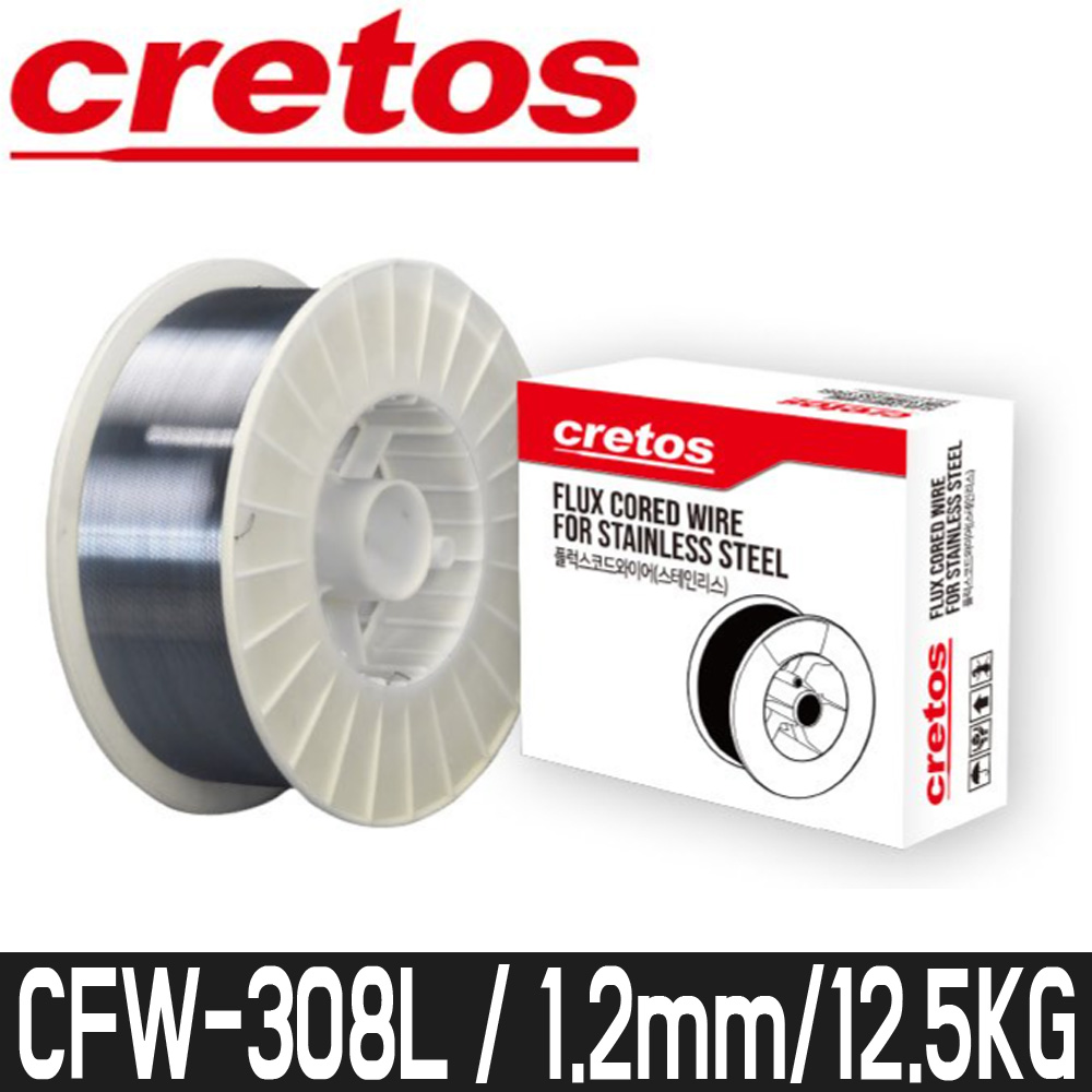 CRETOS 크레토스 플럭스코드와이어 스텐 스테인리스 CFW-308L(1.2mm 1.6mm) CFW-309L (1.2mm) 12.5kg 128,020원