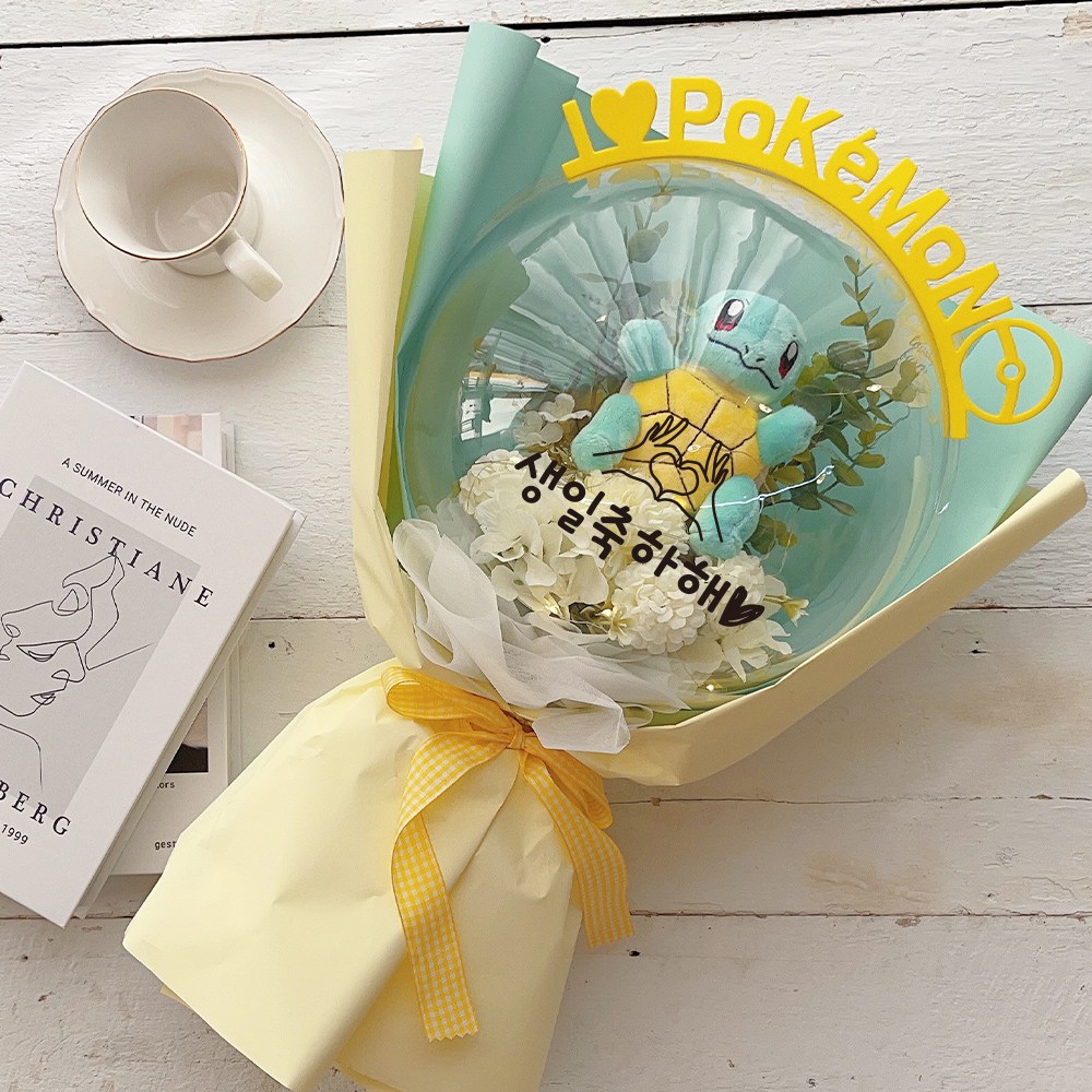 러블리팜 조화 포켓몬 매직벌룬 꽃다발 + 레터링토퍼 + LED조명 세트 43,900원