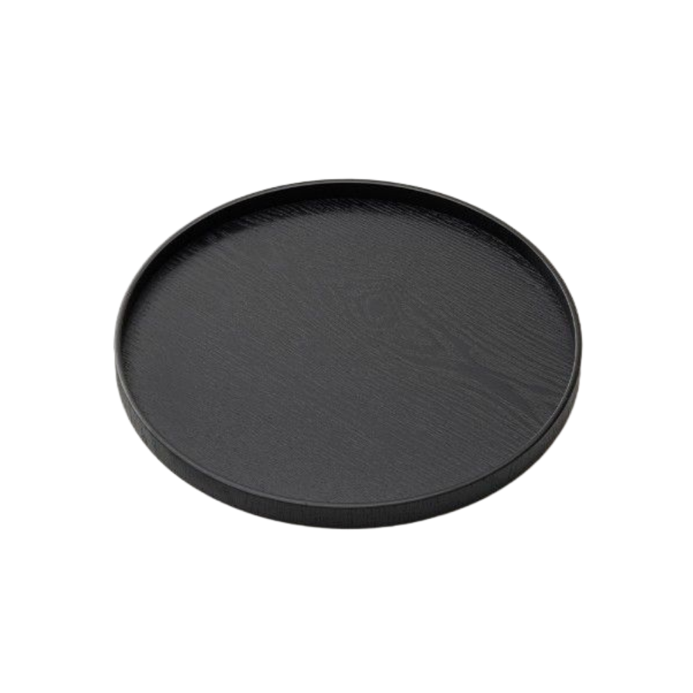스탠다 3종 원목 원형 쟁반 트레이, 1개, 블랙 12,000원