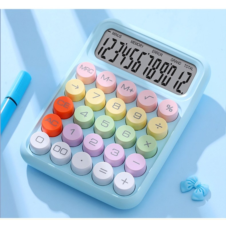 빛나네 레트로 기계식 소형 전자 키보드 사무용 선물용 귀여운 계산기, 1개, 블루 7,560원