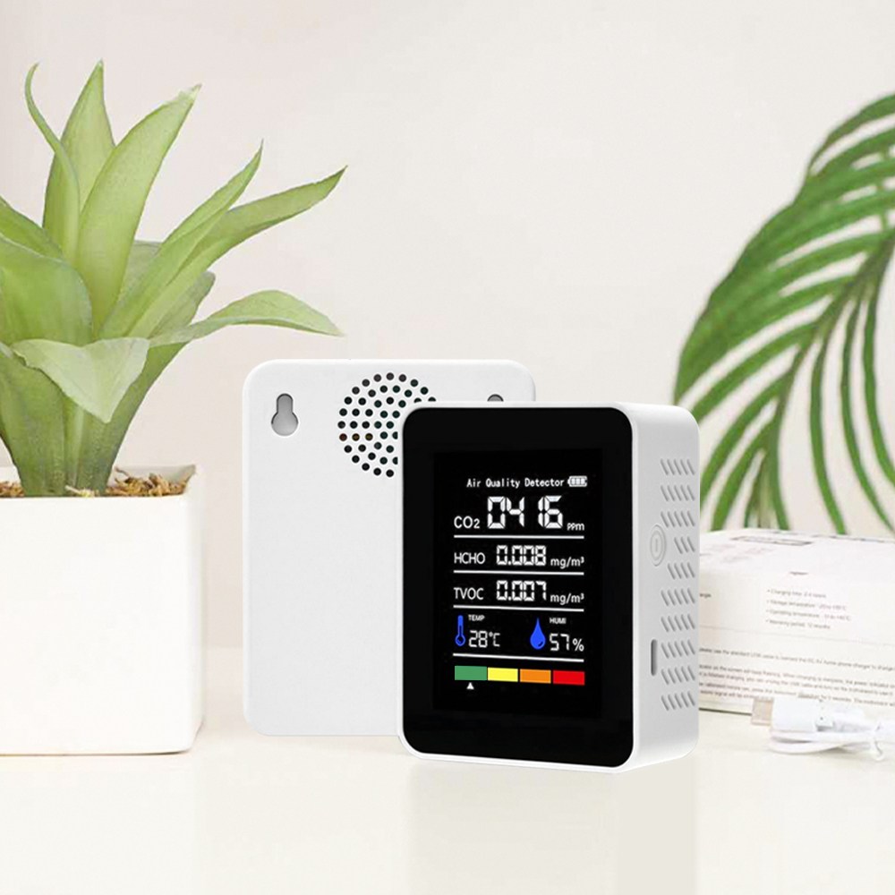 mojoo 공기질측정기 포름알데히드 감지 이산화탄소 경보기 온습도계 TVOC 새집 신가구 건강 선물 다기능 액정화면 29,500원