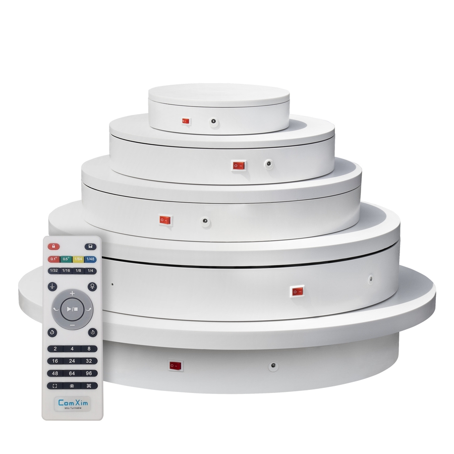 영상 촬영 턴테이블 자동 회전 판 동영상 디스플레이 전시 리모컨 속도조절 조명 서라운드, 20cm  리모콘 하중 20kg 블랙 68,500원