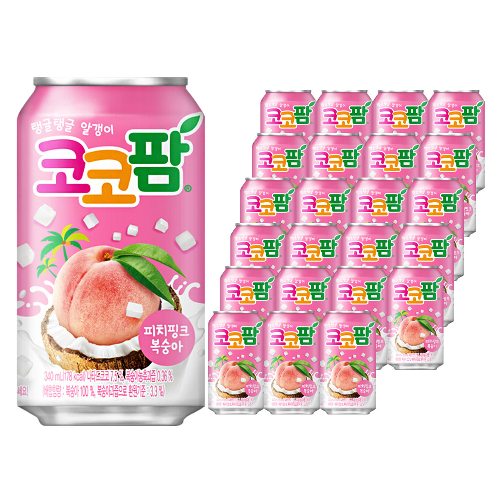 코코팜 피치핑크 복숭아, 340ml, 24개 11,520원