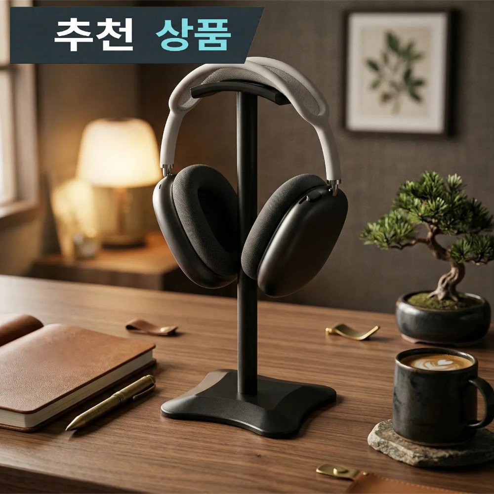 데일온 깔끔정리 헤드폰 거치대 스텐드, 1개, 블랙, 단일상품 11,100원