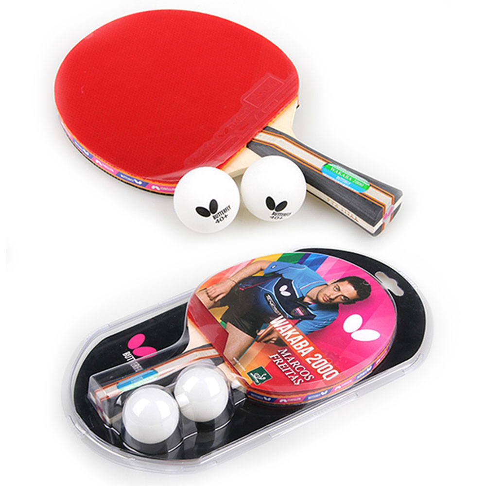 쉐이크핸드 탁구라켓1p + 공2P 버터플라이 NEW와카바 2000 FL그립 공인러버 완제품, 쉐이크, 1개 38,900원