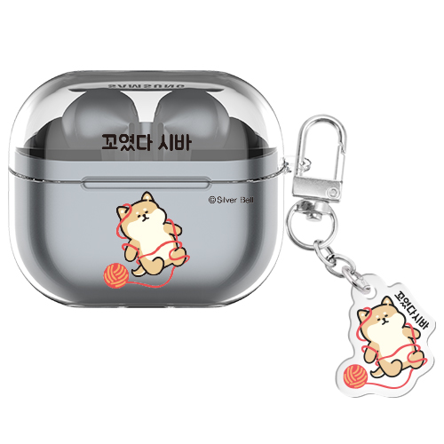 실버벨 일상시바 버즈라이브/버즈3/버즈3프로 클리어 케이스 +아크릴 키링 세트, 일상시바_꼬였다 시바, 버즈3/버즈3프로(공용), 1개 17,900원