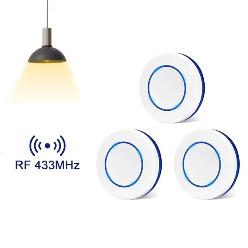 RF 433MHz 무선 리모컨 조명 스위치 220V 110V 10A 릴레이 수신기 미니 원형 버튼 벽면 패널 (LED 램프용) 14,600원
