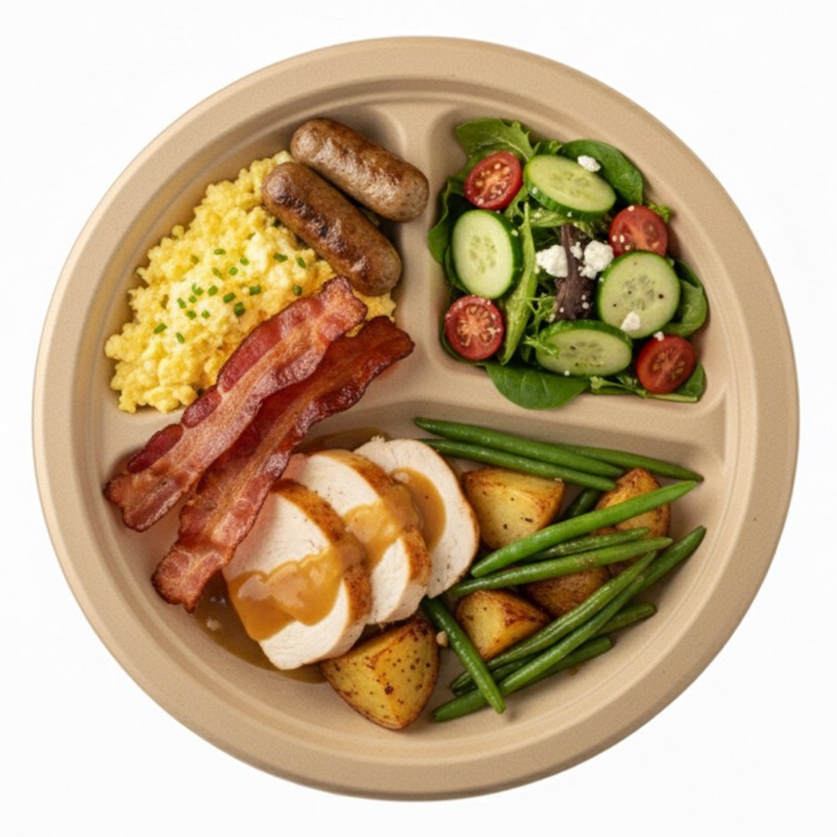 티커스 펄프 원형 3칸접시 10인치 일회용 접시 12,900원