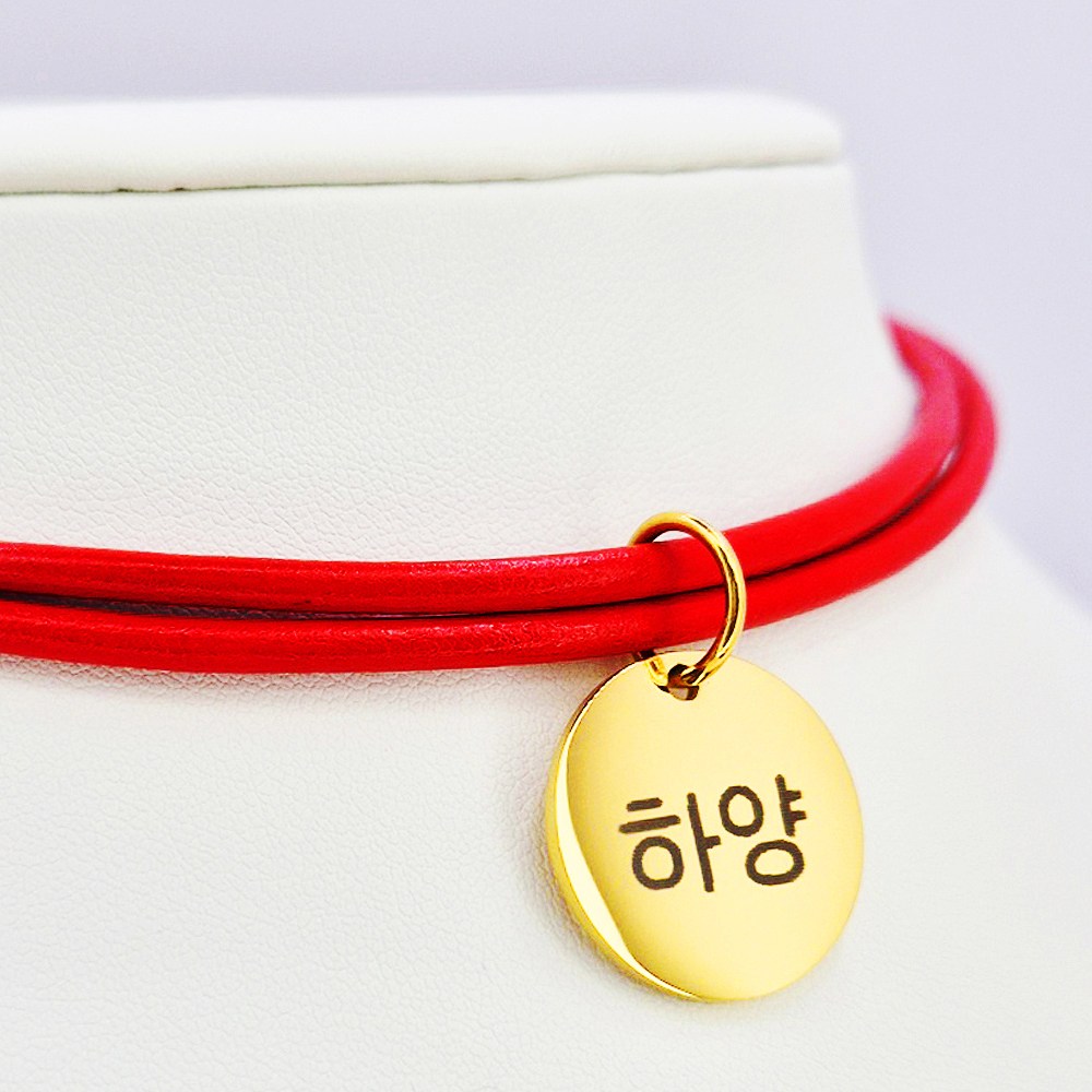 강아지 천연소가죽 인식표 목걸이 고양이 반려견 이름표 펜던트 각인, 1개, 레드 12,500원