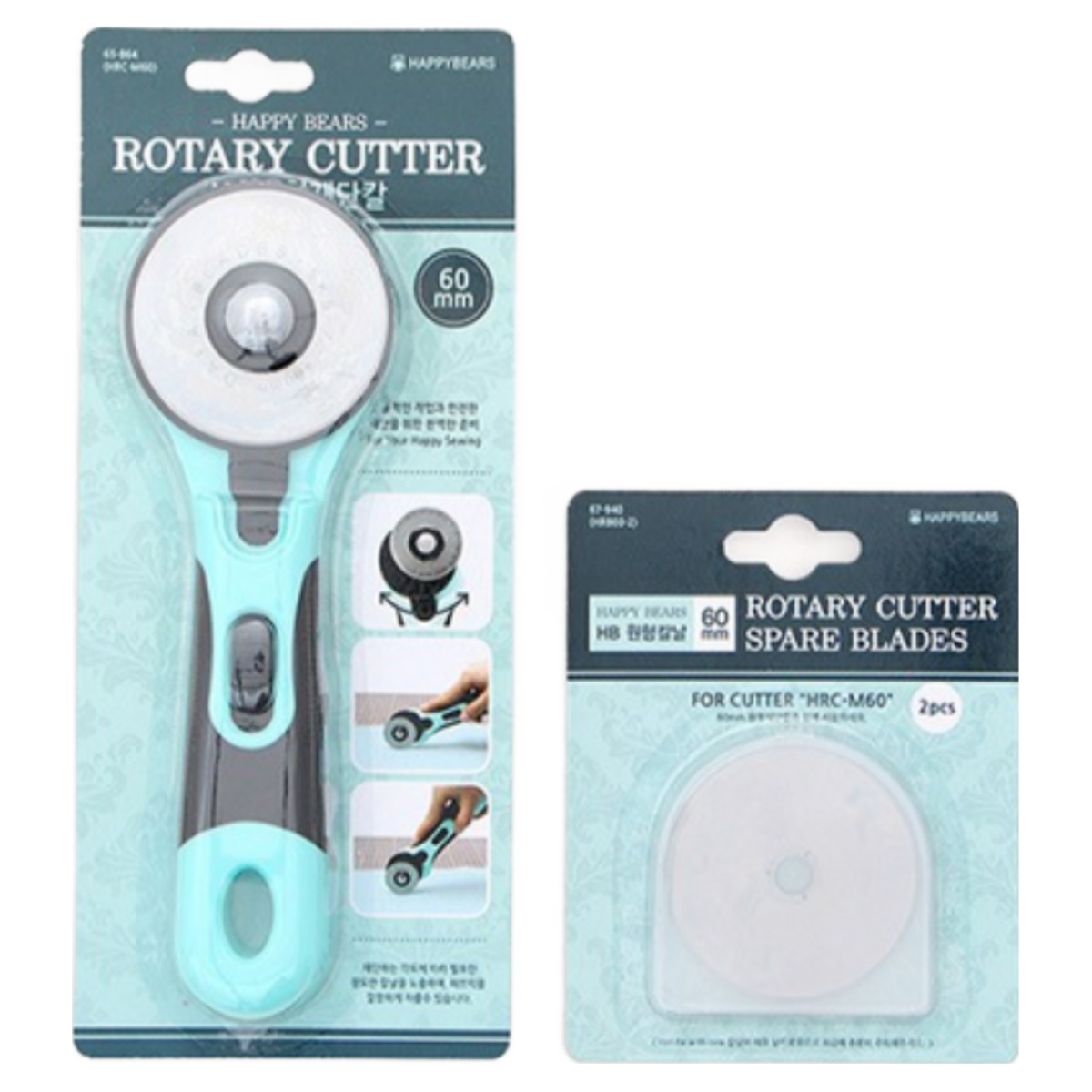 패션스타트 해피베어스 원형재단칼+리필칼날 60mm 2종 세트 재단칼 원형칼 26,820원