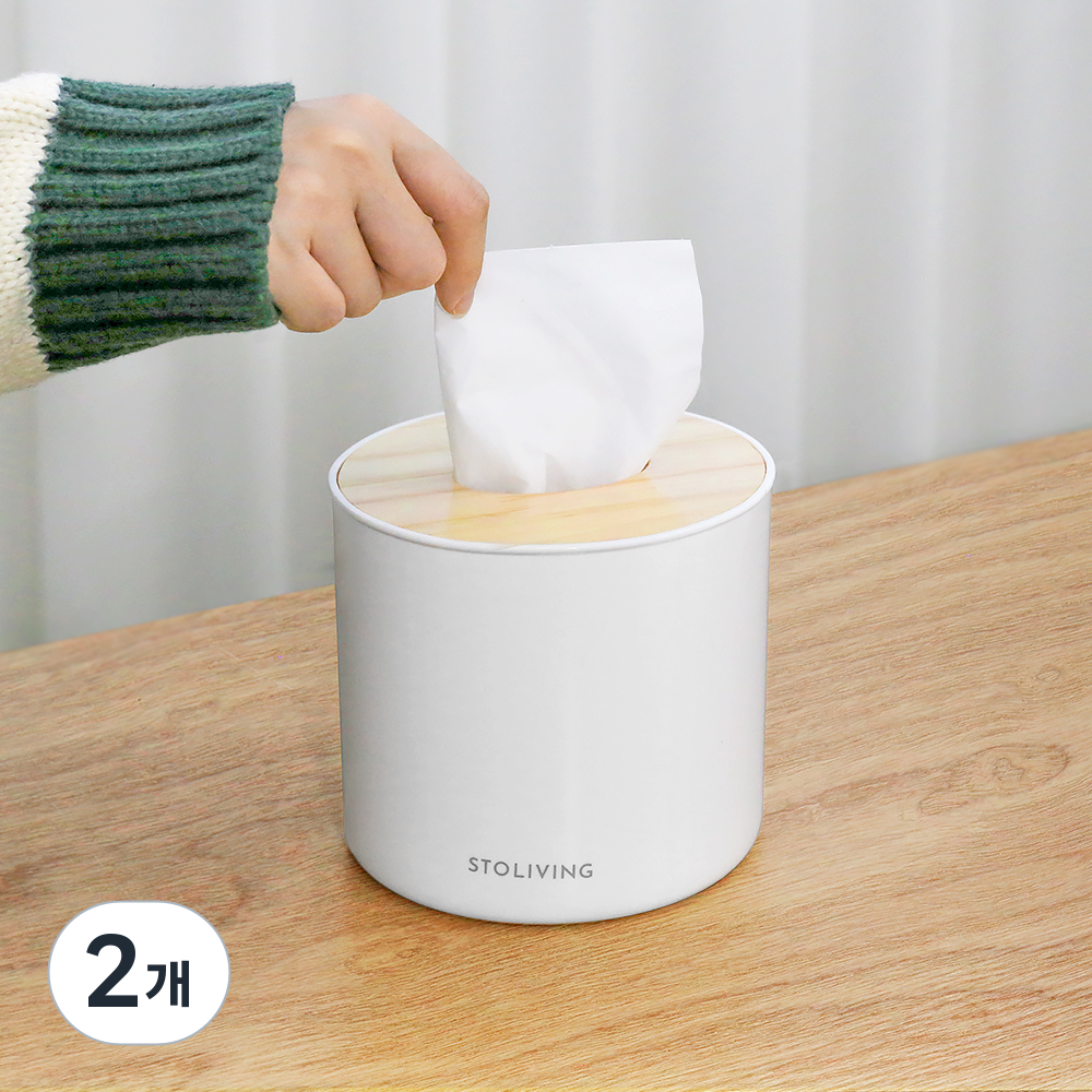 스토리빙 원목 휴지케이스 원형 6,200원